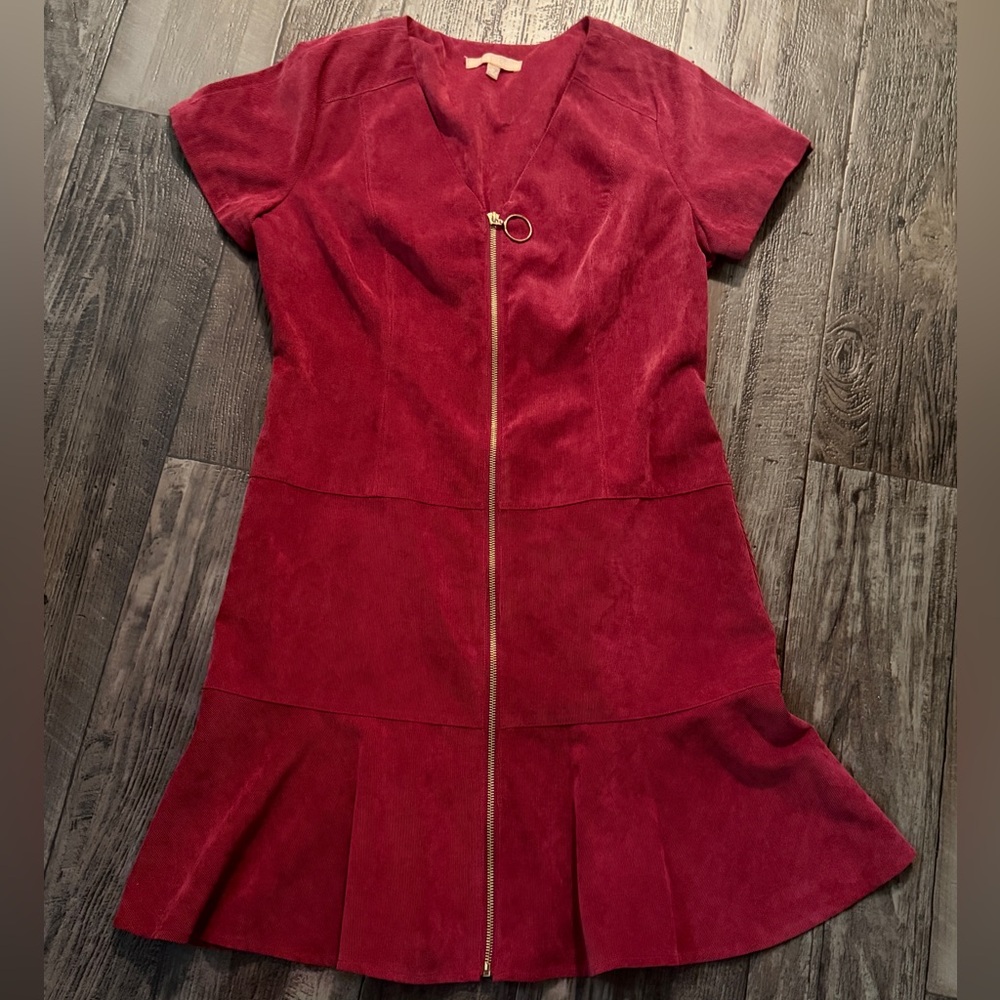 Elegant Red Zipper Dress